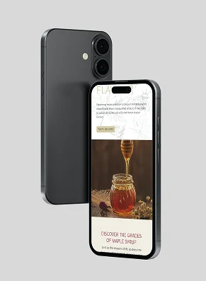 image of a phone showcasing the arbor and shore website