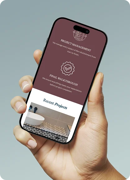 Gamble property services phone mockup